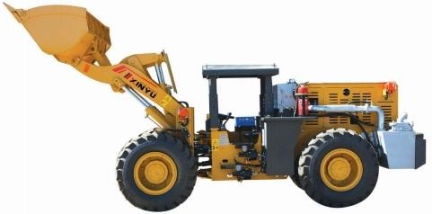 Mining loader, rear view